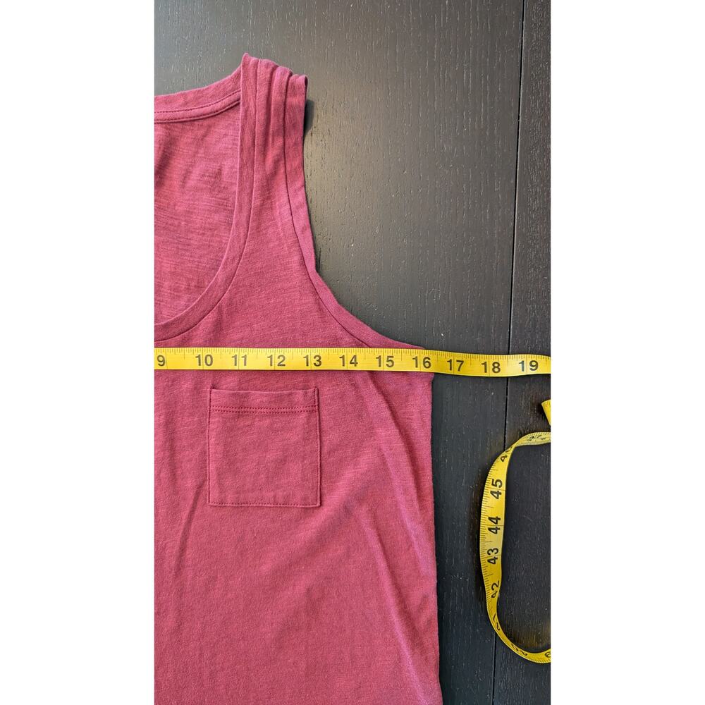 Madewell Whisper Cotton Pocket Tank Top XXS Dusty Burgundy NWT - Picture 5 of 8
